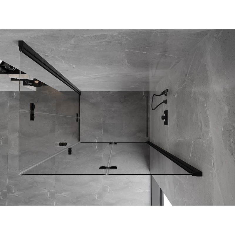Mexen Mist-F Duo cabine de douche pliante droite 80 x 115 cm, transparent, noir - 8A6-080L-115P-70-00