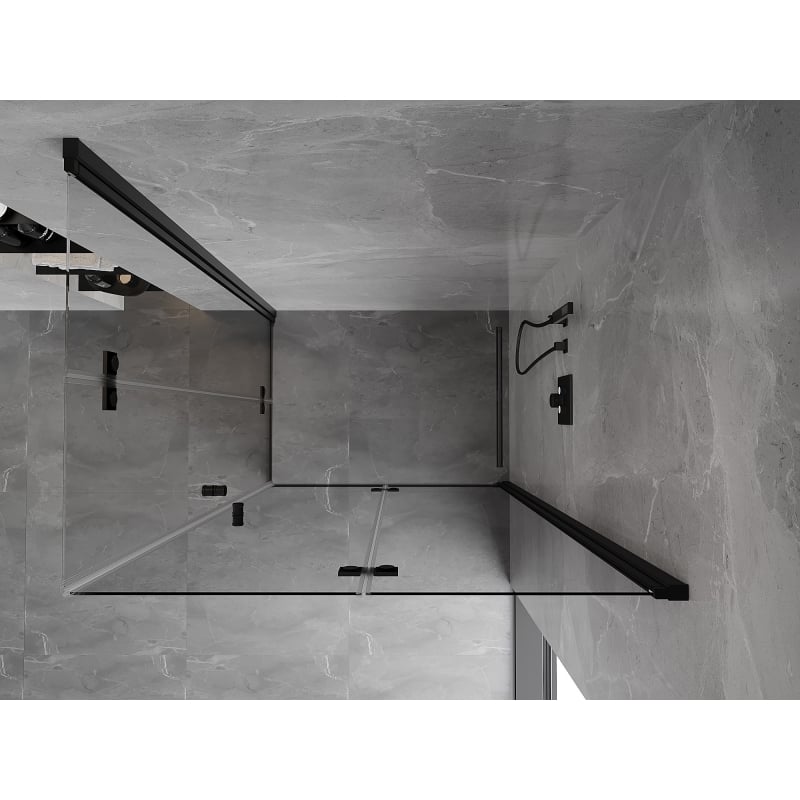 Mexen Mist-F Duo cabine de douche pliante droite 110 x 120 cm, transparente, noire - 8A6-110L-120P-70-00