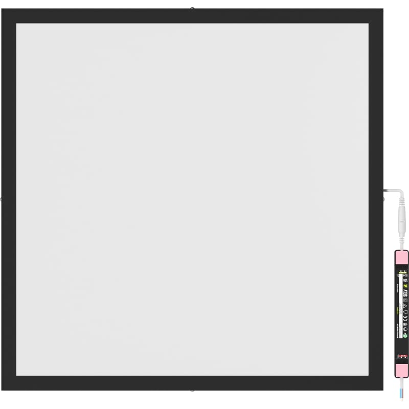 Mexen Brill-S panneau de plafond LED en surface 60 x 60 cm, 48W, Neutre - 4000K, 4800 lm, noir - L206-060-060-4840-70