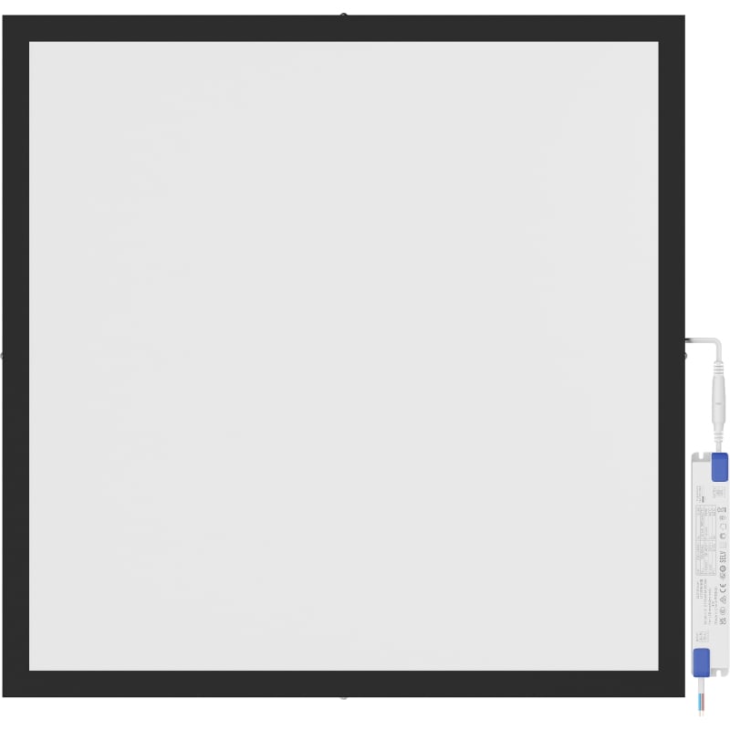 Mexen Brill-S panneau LED de plafond en saillie 60 x 60 cm, 36W, Neutre - 4000K, 3960 lm, noir - L207-060-060-3640-70