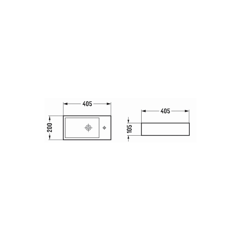 Mexen Inez lavabo à poser gauche 40 x 20 cm, blanc - 21484000L