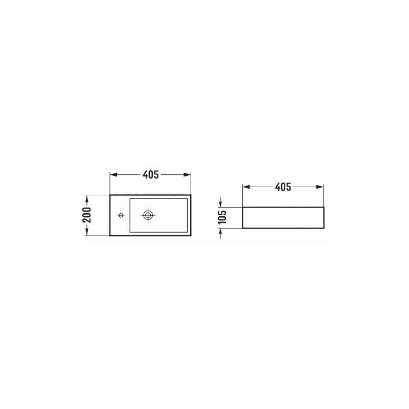 Mexen Inez lavabo sur plan droit 40 x 20 cm, gris clair mat - 21484061R