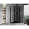 Mexen Mist-F cabine de douche pliante droite 90 x 90 cm, cadre noir, noir - 8A6T-090-090-70-70-P