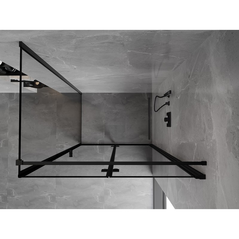 Mexen Mist-F cabine de douche pliante droite 80 x 110 cm, cadre noir, noir - 8A6T-080-110-70-70-P