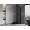 Mexen Mist-F cabine de douche pliante droite 110 x 110 cm, cadre noir, noir - 8A6T-110-110-70-70-P