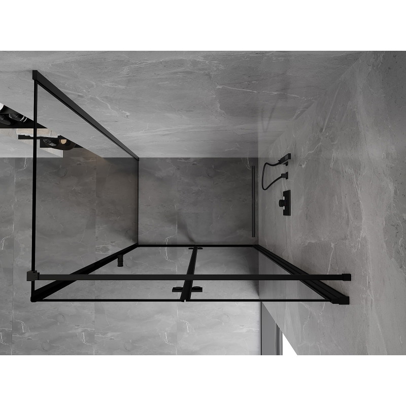 Mexen Mist-F cabine de douche pliable droite 100 x 120 cm, cadre noir, noir - 8A6T-100-120-70-70-P