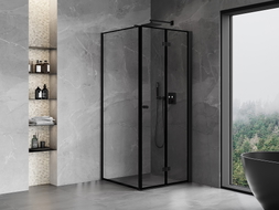 Mexen Mist-F cabine de douche pliante droite 120 x 110 cm, cadre noir, noir - 8A6T-120-110-70-70-P - 8A6T-120-120-70-70-P