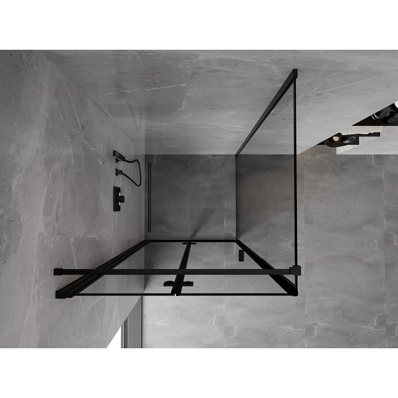 Mexen Mist-F cabine de douche pliante gauche 75 x 75 cm, cadre noir, noir - 8A6T-075-075-70-70-L