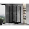 Mexen Mist-F cabine de douche pliante gauche 75 x 85 cm, cadre noir, noir - 8A6T-075-085-70-70-L