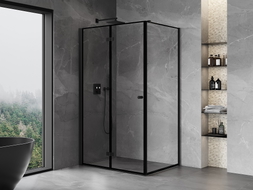 Mexen Mist-F cabine de douche pliante gauche 70 x 90 cm, cadre noir, noir - 8A6T-070-090-70-70-L