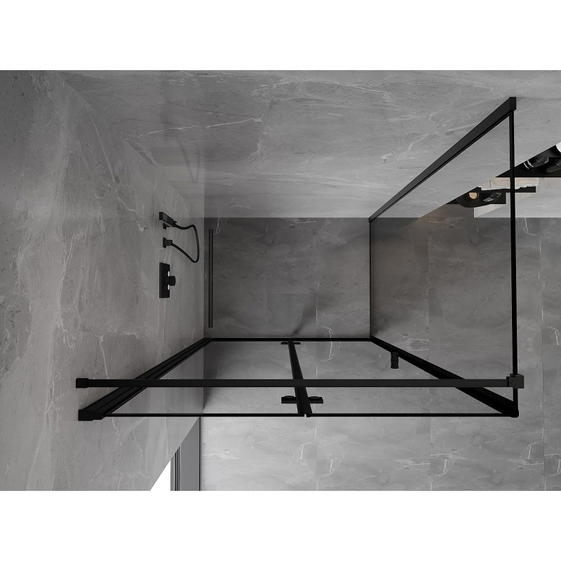 Mexen Mist-F cabine de douche pliante gauche 85 x 95 cm, cadre noir, noir - 8A6T-085-095-70-70-L