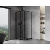 Mexen Mist-F cabine de douche pliante gauche 120 x 120 cm, cadre noir, noir - 8A6T-120-120-70-70-L