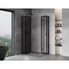 Mexen Mist-F Duo cabine de douche pliante gauche 120 x 90 cm, cadre noir, noir - 8A6-120L-090P-70-70