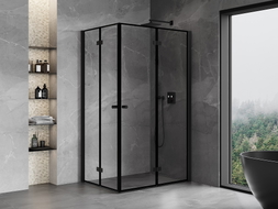 Mexen Mist-F Duo cabine de douche pliante droite 70 x 90 cm, cadre noir, noir - 8A6-070L-090P-70-70