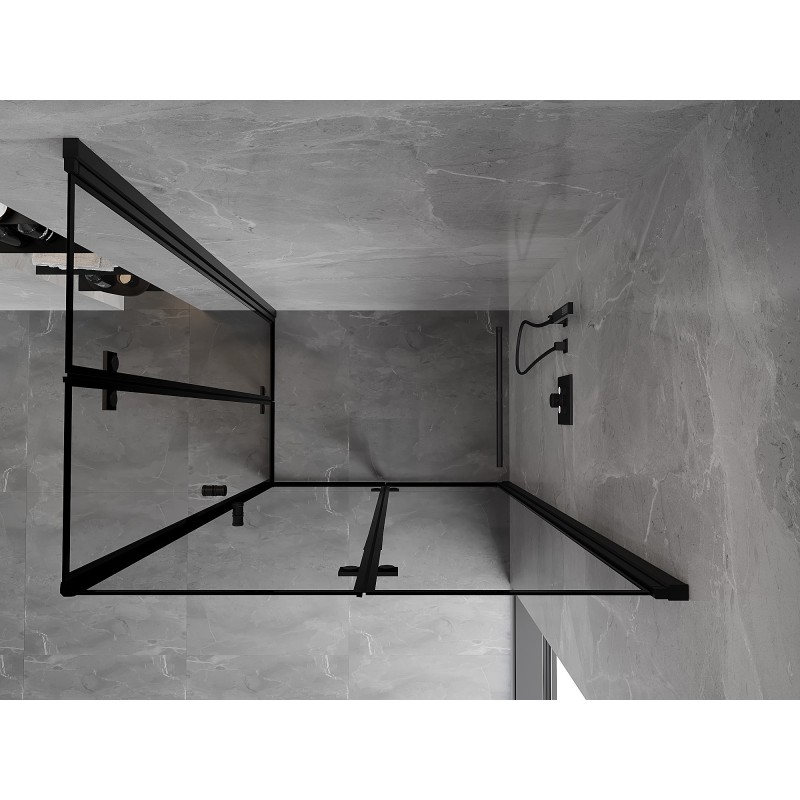 Mexen Mist-F Duo cabine de douche pliante droite 95 x 120 cm, cadre noir, noir - 8A6-095L-120P-70-70