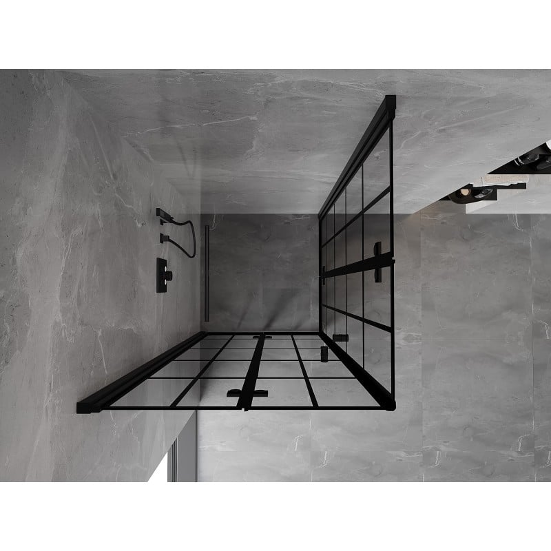 Mexen Mist-F Cabine de douche pliante Duo 120 x 120 cm, grille noire, noire - 8A6-120L-120P-70-77