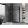 Mexen Mist-F Duo cabine de douche pliante gauche 90 x 75 cm, grille noire, noir - 8A6-090L-075P-70-77