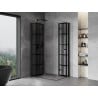 Mexen Mist-F Duo cabine de douche pliante gauche 110 x 75 cm, grille noire, noir - 8A6-110L-075P-70-77