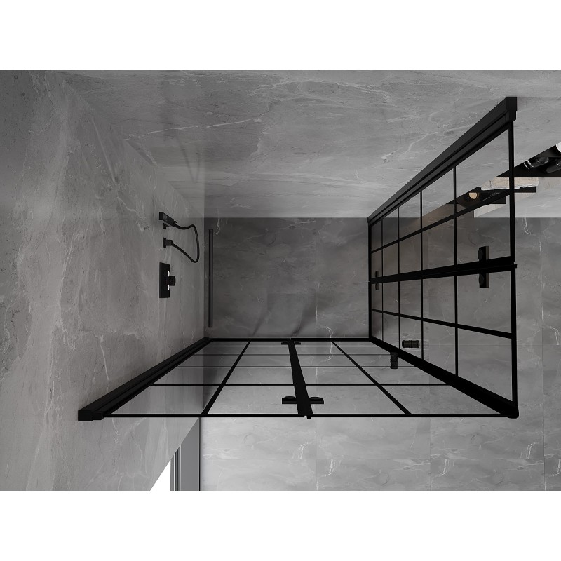 Mexen Mist-F Duo cabine de douche pliante gauche 120 x 100 cm, grille noire, noire - 8A6-120L-100P-70-77
