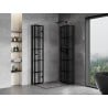 Mexen Mist-F Duo cabine de douche pliante droite 75 x 100 cm, grille noire, noir - 8A6-075L-100P-70-77