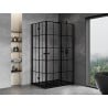 Mexen Mist-F Duo cabine de douche pliante droite 80 x 120 cm, grille noire, noir - 8A6-080L-120P-70-77