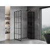 Mexen Mist-F cabine de douche pliante droite 120 x 70 cm, grille noire, noir - 8A6T-120-070-70-77-P