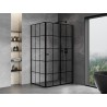 Mexen Mist-F cabine de douche pliante droite 70 x 75 cm, grille noire, noir - 8A6T-070-075-70-77-P