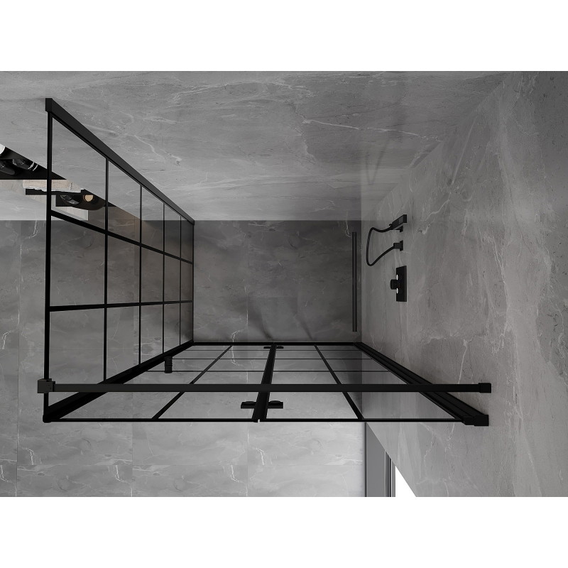 Mexen Mist-F cabine de douche pliante droite 95 x 85 cm, grille noire, noire - 8A6T-095-085-70-77-P