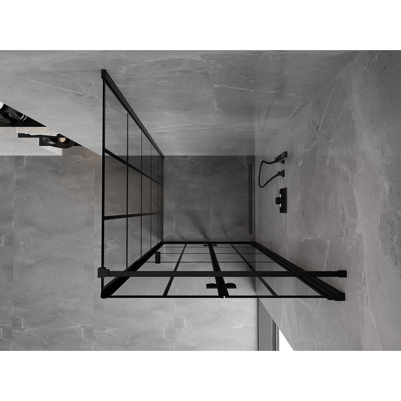 Mexen Mist-F cabine de douche pliable droite 95 x 95 cm, grille noire, noir - 8A6T-095-095-70-77-P