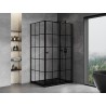Mexen Mist-F cabine de douche pliable droite 70 x 110 cm, quadrillage noir, noir - 8A6T-070-110-70-77-P