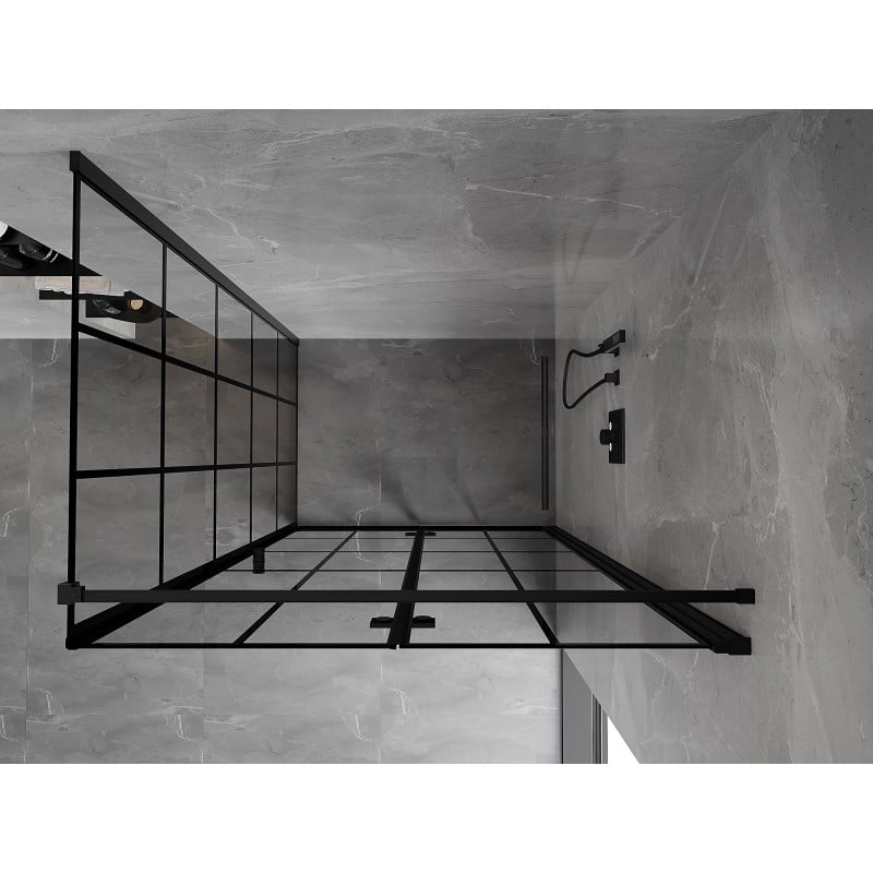 Mexen Mist-F cabine de douche pliante droite 70 x 120 cm, grille noire, noire - 8A6T-070-120-70-77-P