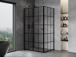 Mexen Mist-F cabine de douche pliante gauche 70 x 80 cm, grille noire, noire - 8A6T-070-080-70-77-L