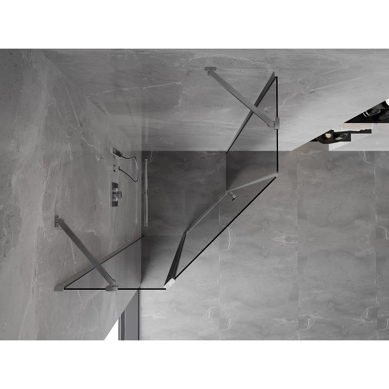 Mexen Mist cabine de douche pentagonale pivotante 90 x 90 cm, transparent, chrome - 8A8-090-090-01-00