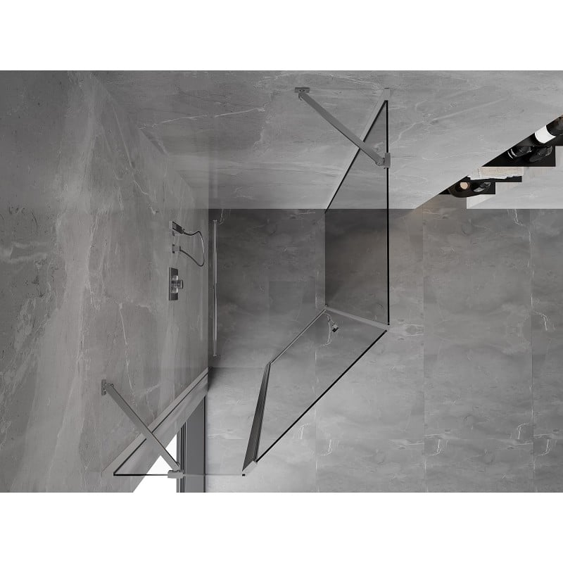Mexen Mist cabine de douche pentagonale asymétrique pivotante 90 x 100 cm, transparent, chrome - 8A8-090-100-01-00