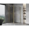 Mexen Mist cabine de douche pentagonale asymétrique pivotante 100 x 90 cm, transparent, or brossé - 8A8-100-090-55-00