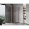 Mexen Mist cabine de douche pentagonale pivotante 80 x 80 cm, transparent, cuivre brossé - 8A8-080-080-65-00