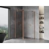 Mexen Mist cabine de douche pentagonale asymétrique pivotante 100 x 80 cm, transparent, cuivre brossé - 8A8-100-080-65-00