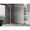 Mexen Mist cabine de douche pentagonale asymétrique à porte battante 80 x 90 cm, transparent, cuivre brossé - 8A8-080-090-65-00