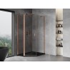 Mexen Mist cabine de douche pentagonale asymétrique à porte battante 80 x 90 cm, transparent, cuivre brossé - 8A8-080-090-65-00