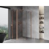 Mexen Mist cabine de douche pentagonale asymétrique à porte battante 80 x 90 cm, transparent, cuivre brossé - 8A8-080-090-65-00