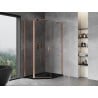 Mexen Mist cabine de douche pentagonale asymétrique pivotante 80 x 100 cm, transparent, cuivre brossé - 8A8-080-100-65-00