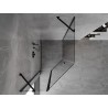 Mexen Mist cabine de douche pentagonale asymétrique à battant 80 x 90 cm, transparent, noir - 8A8-080-090-70-00