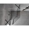Mexen Mist cabine de douche pentagonale asymétrique pivotante 80 x 100 cm, transparent, noir - 8A8-080-100-70-00