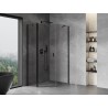 Mexen Mist cabine de douche pentagonale asymétrique pivotante 80 x 100 cm, transparent, noir - 8A8-080-100-70-00