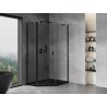 Mexen Mist cabine de douche pentagonale asymétrique pivotante 80 x 100 cm, transparent, noir - 8A8-080-100-70-00