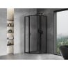 Mexen Mist cabine de douche pentagonale pivotante droite 80 x 80 cm, cadre noir, noir - 8A8-080-080-70-70-P