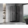 Mexen Mist cabine de douche pentagonale pivotante droite 80 x 80 cm, cadre noir, noir - 8A8-080-080-70-70-P