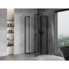 Mexen Mist cabine de douche pentagonale pivotante droite 80 x 80 cm, cadre noir, noir - 8A8-080-080-70-70-P