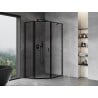 Mexen Mist cabine de douche pentagonale asymétrique pivotante gauche 80 x 90 cm, cadre noir, noir - 8A8-080-090-70-70-L