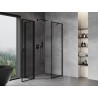 Mexen Mist cabine de douche pentagonale asymétrique pivotante gauche 80 x 90 cm, cadre noir, noir - 8A8-080-090-70-70-L